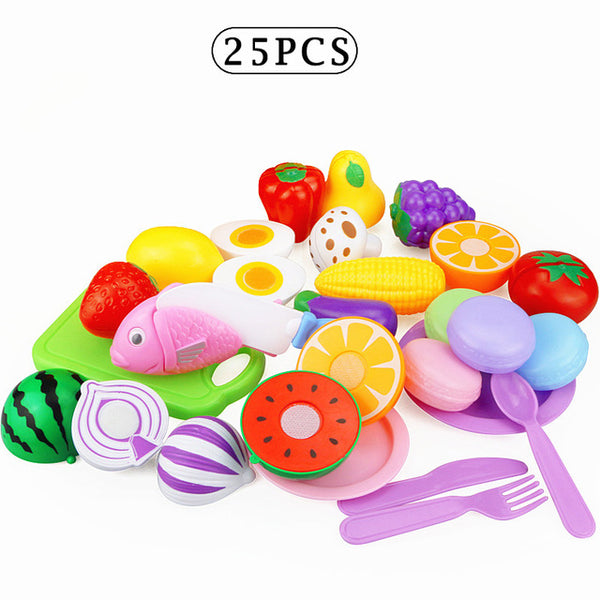 12-31PCS Cutting Fruit Vegetable Food Pretend Play Do House Toy Children's Kitchen Kawaii