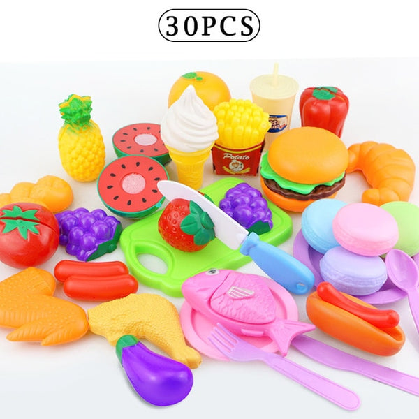 12-31PCS Cutting Fruit Vegetable Food Pretend Play Do House Toy Children's Kitchen Kawaii