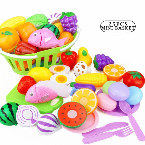 12-31PCS Cutting Fruit Vegetable Food Pretend Play Do House Toy Children's Kitchen Kawaii