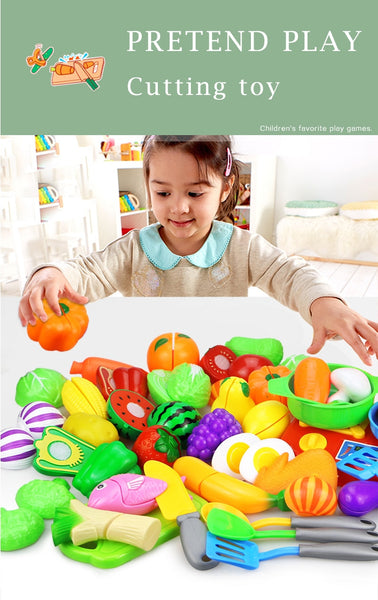 12-31PCS Cutting Fruit Vegetable Food Pretend Play Do House Toy Children's Kitchen Kawaii