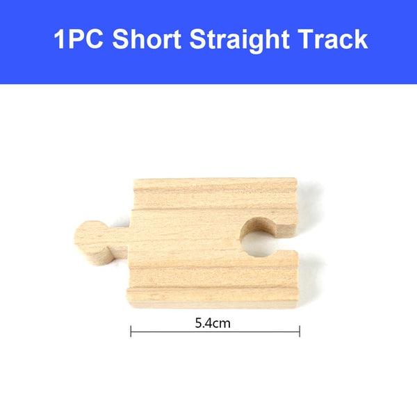 DIY Wooden Railway Track Toy Universal Accessories Competible