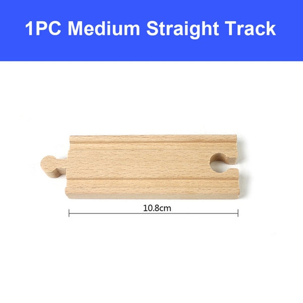 DIY Wooden Railway Track Toy Universal Accessories Competible