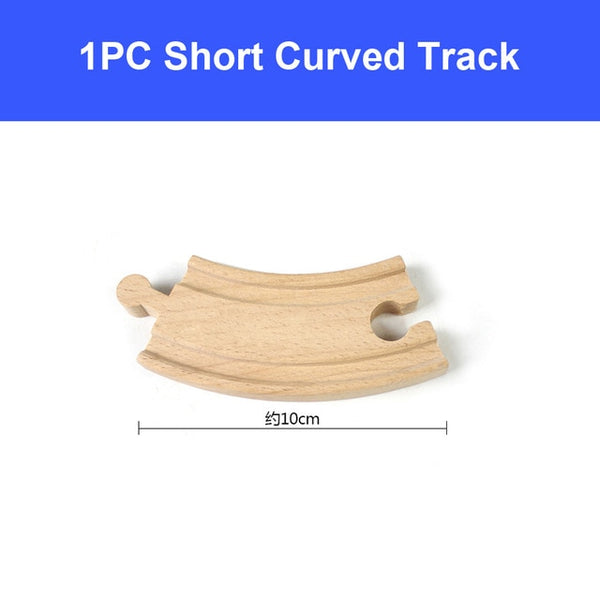 DIY Wooden Railway Track Toy Universal Accessories Competible