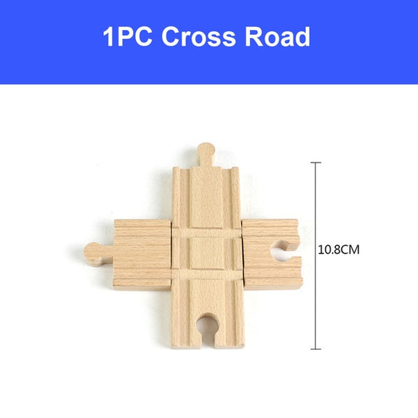 DIY Wooden Railway Track Toy Universal Accessories Competible
