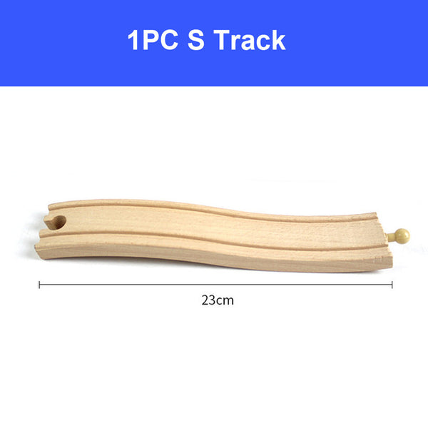 DIY Wooden Railway Track Toy Universal Accessories Competible