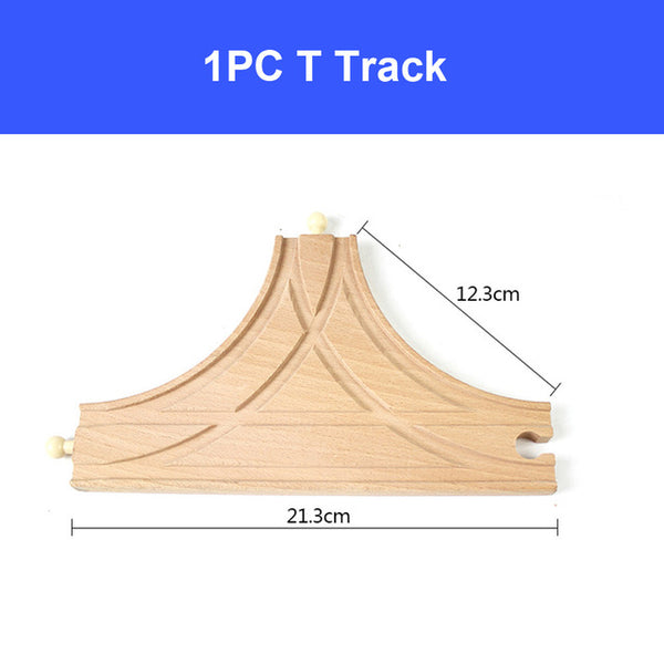DIY Wooden Railway Track Toy Universal Accessories Competible