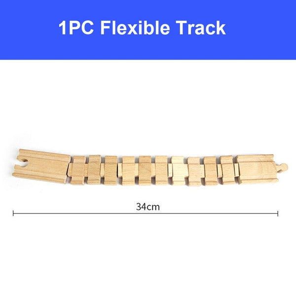 DIY Wooden Railway Track Toy Universal Accessories Competible