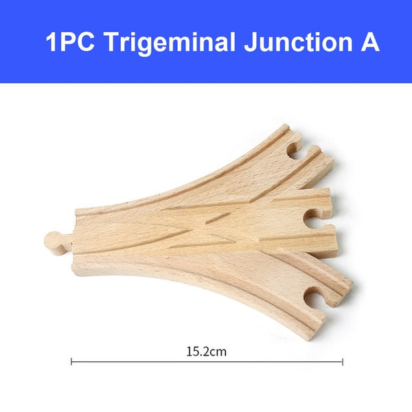 DIY Wooden Railway Track Toy Universal Accessories Competible