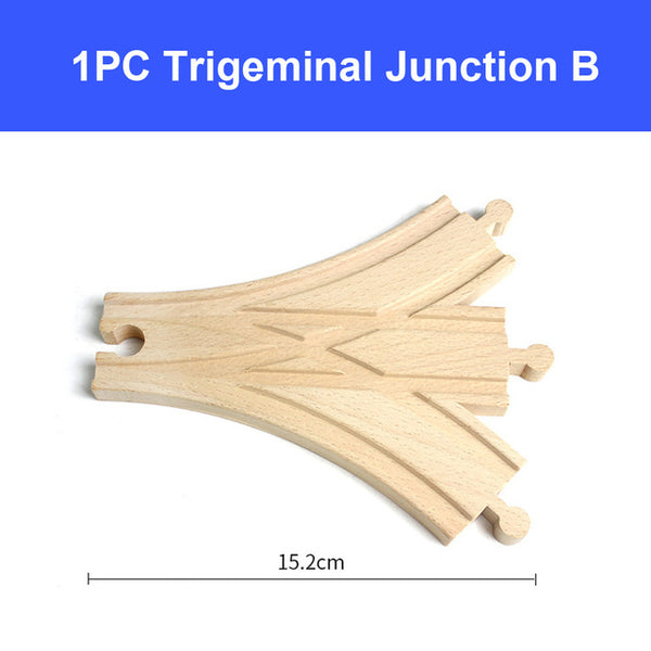 DIY Wooden Railway Track Toy Universal Accessories Competible